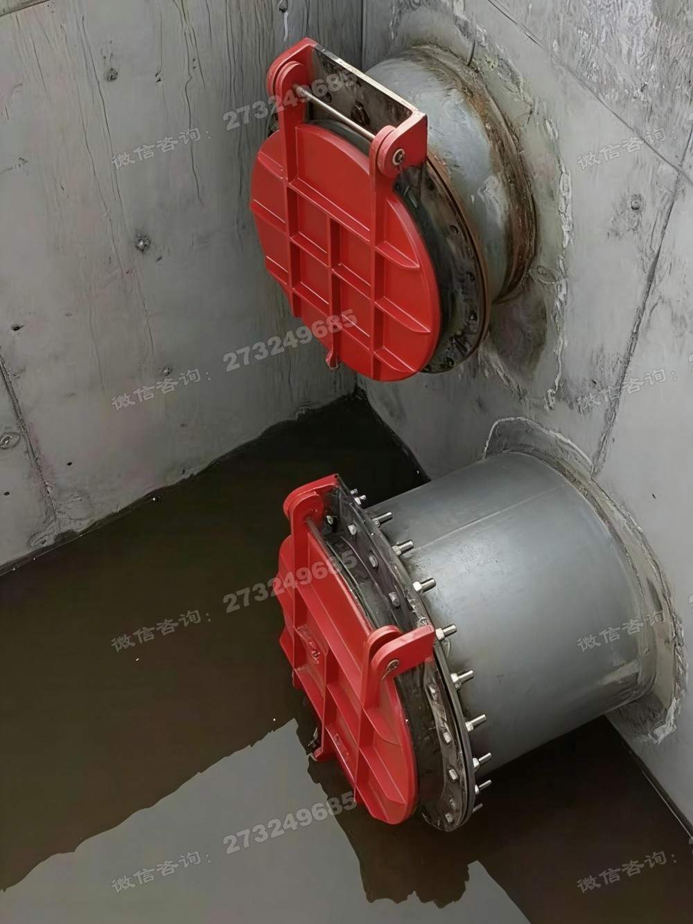 管道红色双拍门